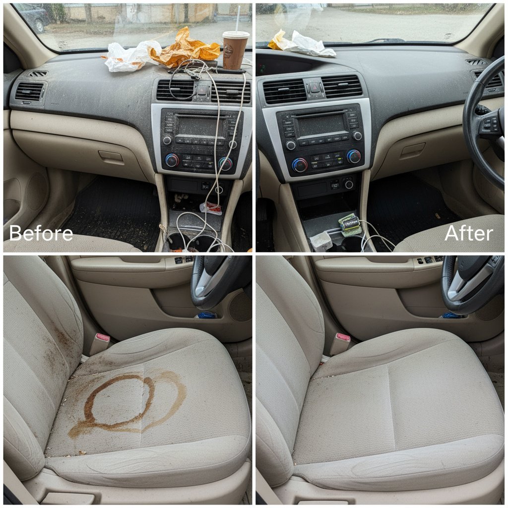 Limpieza interior: antes y después
