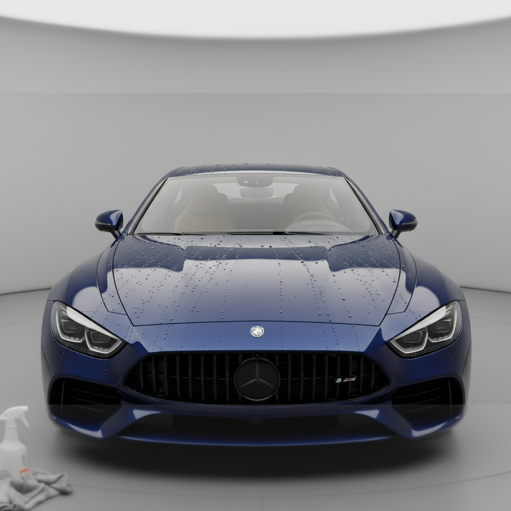 Coche detallado con acabado brillante