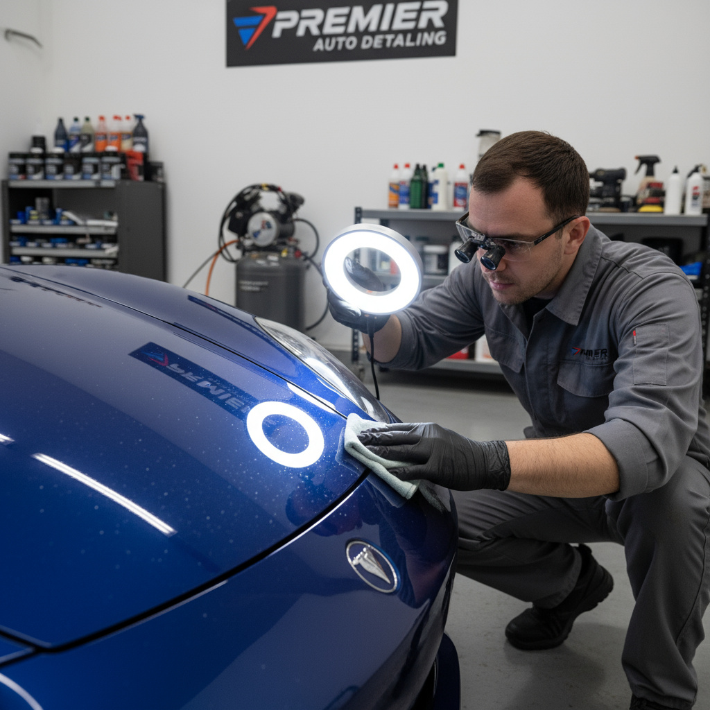 Inspección de pintura en estudio de detailing